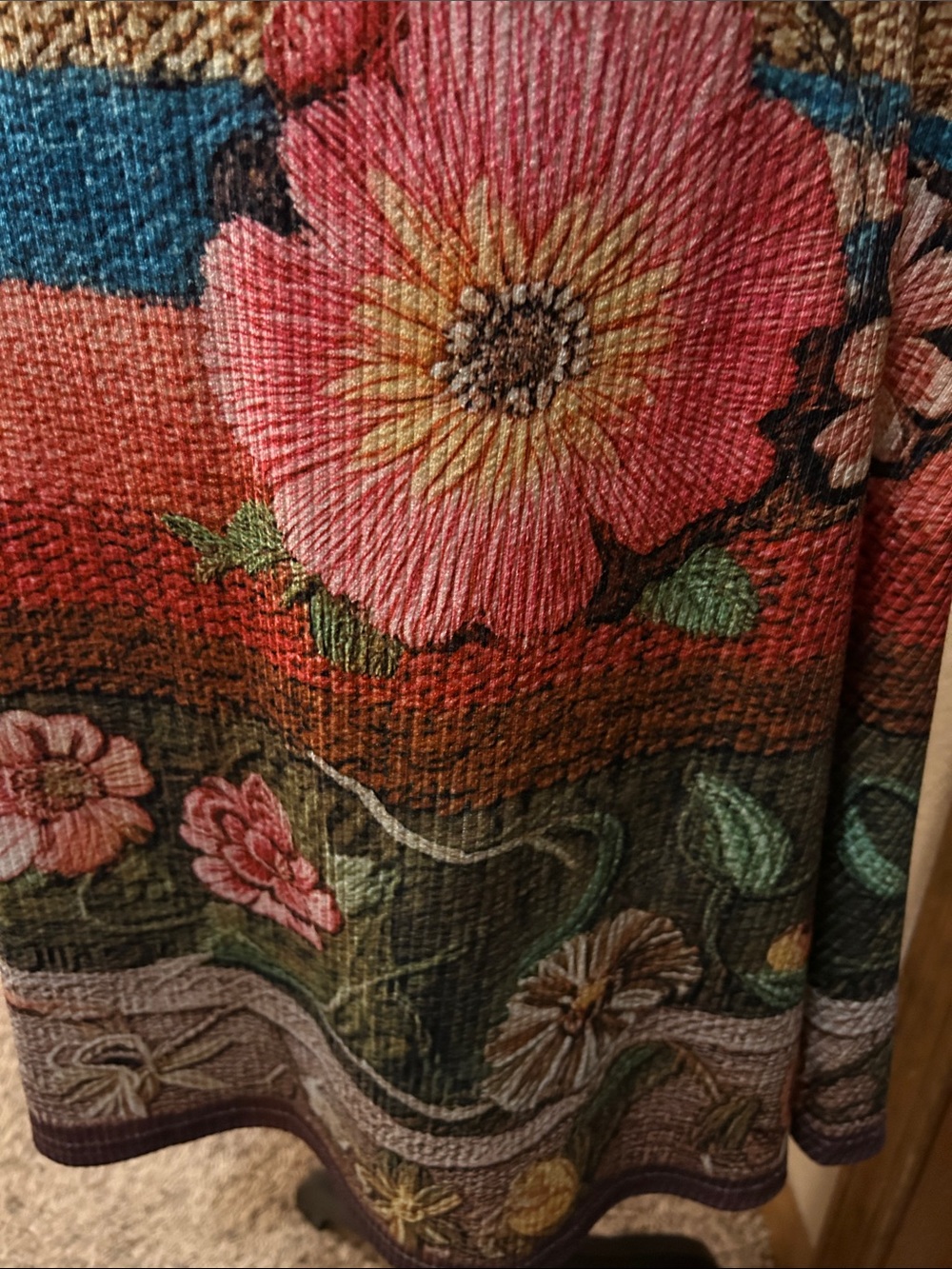 Floral Multicolor Long Sleeve Knit Dress EXCELLENT CONDITION - Picture 4 of 15